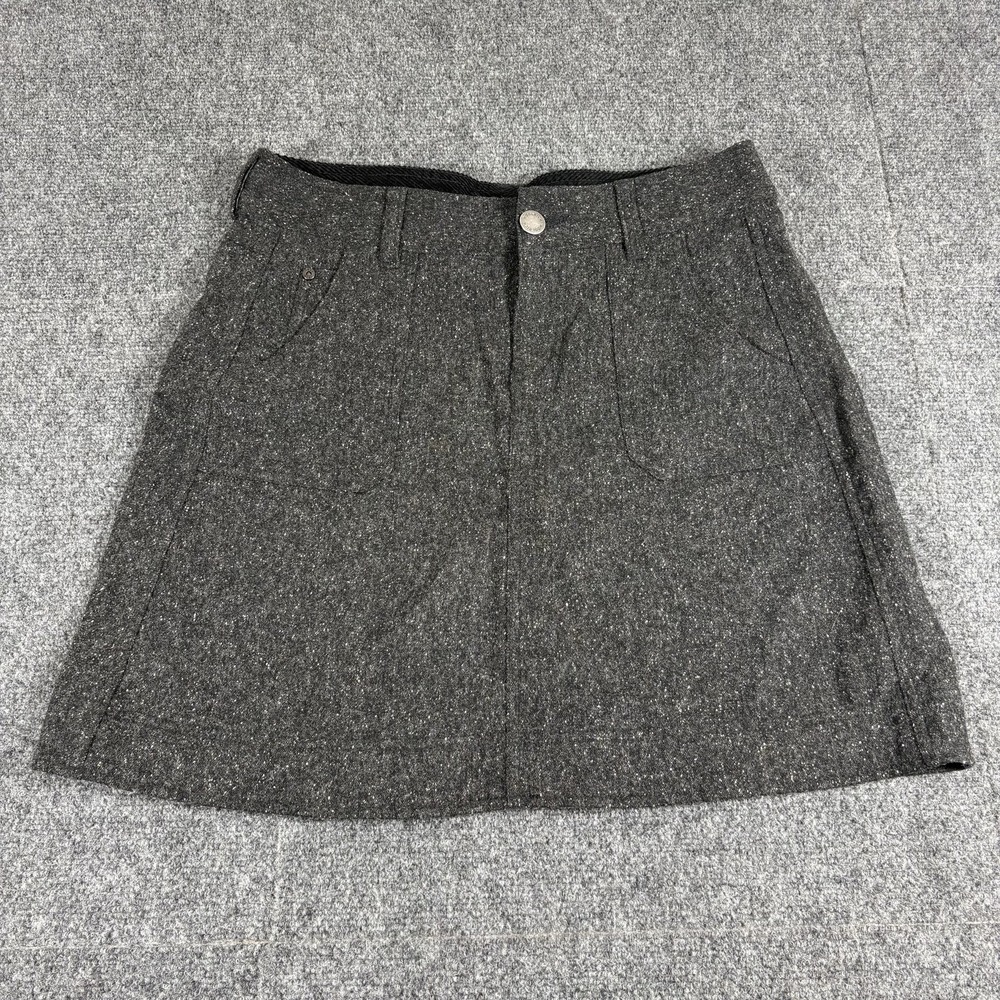 Woolrich Skirt Women 8 Black Gray Wool‎ Blend Lined Pocket Classic Mini Timeless
